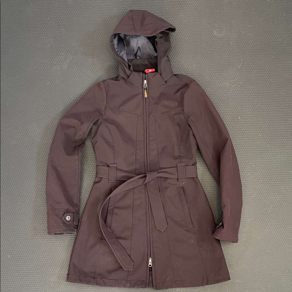 Marika Black Trench Style Jacket with Removable Hood
